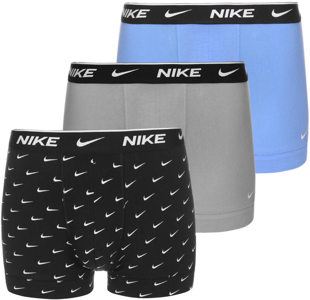 Nike miesten bokserit NSW Boxer Brief 3 kpl, vaaleansininen-musta-harmaa hinta ja tiedot | Miesten alushousut | hobbyhall.fi