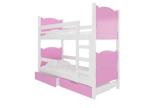 Kerrossänky Maraba 180x75 cm, vaaleanpunainen/valkoinen hinta ja tiedot | ADRK Furniture Huonekalut ja sisustus | hobbyhall.fi
