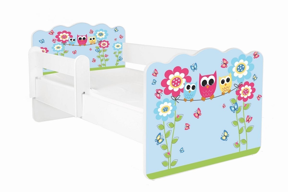 ALEX 44 Lasten sänky patjalla, vuodevaatelaatikko ja irrotettavalla suojakaiteella, 160 x 80 cm hinta ja tiedot | Lastensängyt | hobbyhall.fi
