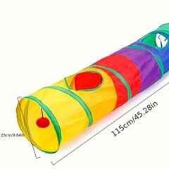 3-tieinen kissan leikkitunneli, värikäs kokoonmenevä lelu kelloilla hinta ja tiedot | Koiran lelut | hobbyhall.fi