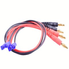 RC Kaapeli 2kpl EC2 Liitin Uros 4mm Kultainen Banaani Pistoke Latausjohto 18awg 30cm hinta ja tiedot | Älylaitteiden lisätarvikkeet | hobbyhall.fi