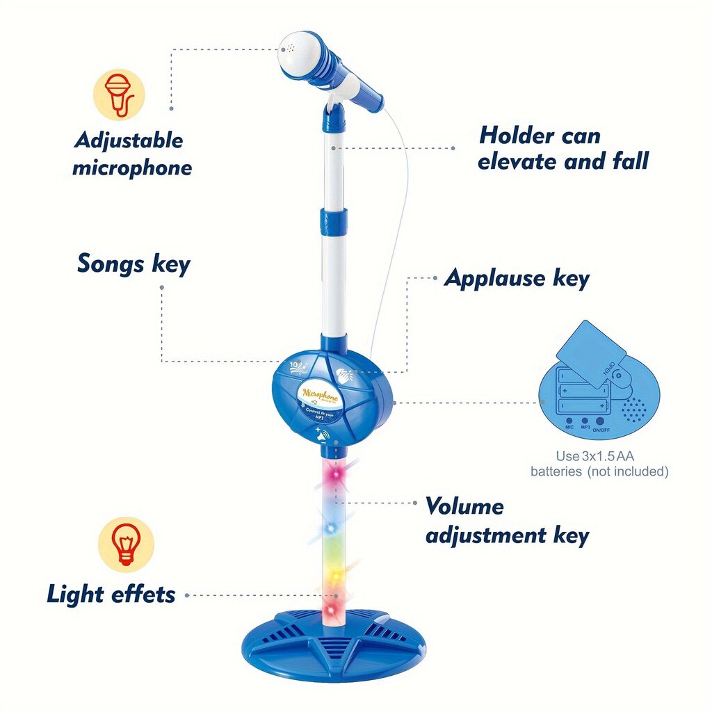 Laula Mukana Mikrofoni Lapsille - Ikä 3-8, Hauska Musiikkilelu. hinta ja tiedot | Soittimien lisätarvikkeet | hobbyhall.fi