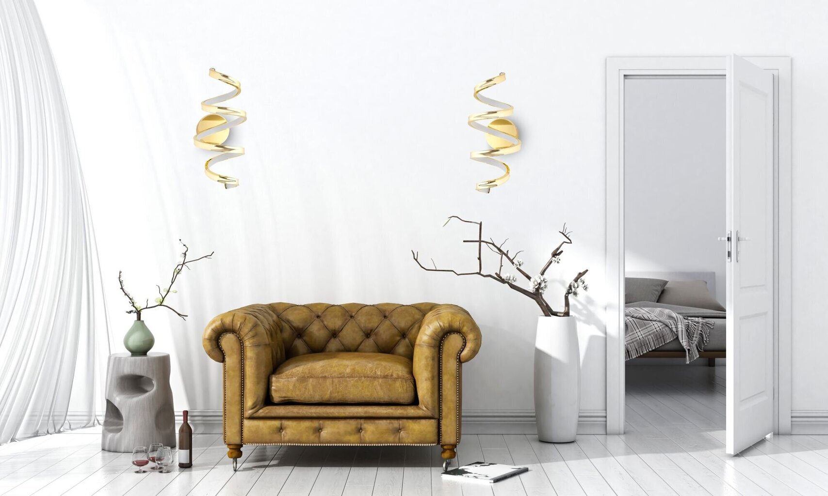 Seinä LED-valaisin Spring, Gold hinta ja tiedot | Seinävalaisimet | hobbyhall.fi