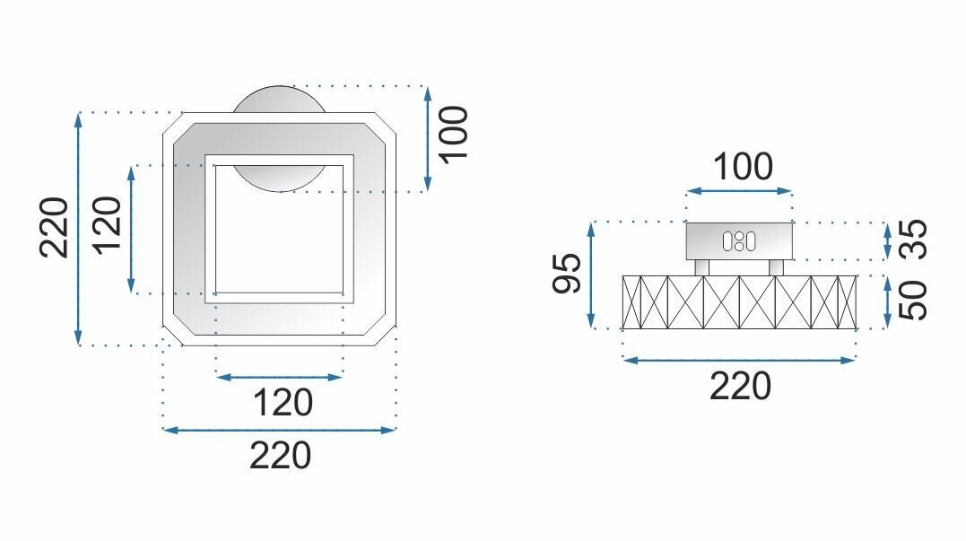 LED-seinävalaisin Lux Crystal Square, 3000K hinta ja tiedot | Seinävalaisimet | hobbyhall.fi