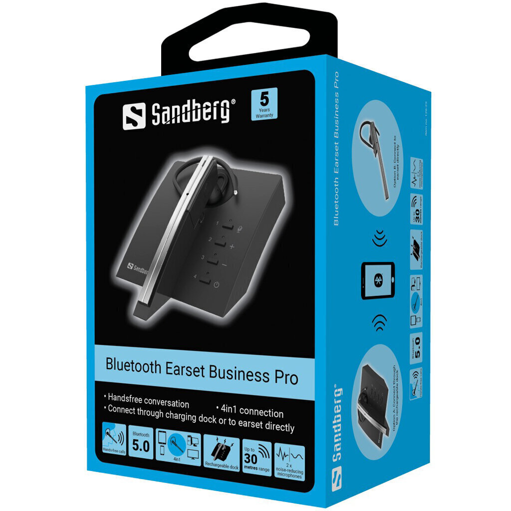 Sandberg Bluetooth Earset Business Pro Kuulokemikrofoni hinta ja tiedot | Hands-free -tarvikkeet | hobbyhall.fi