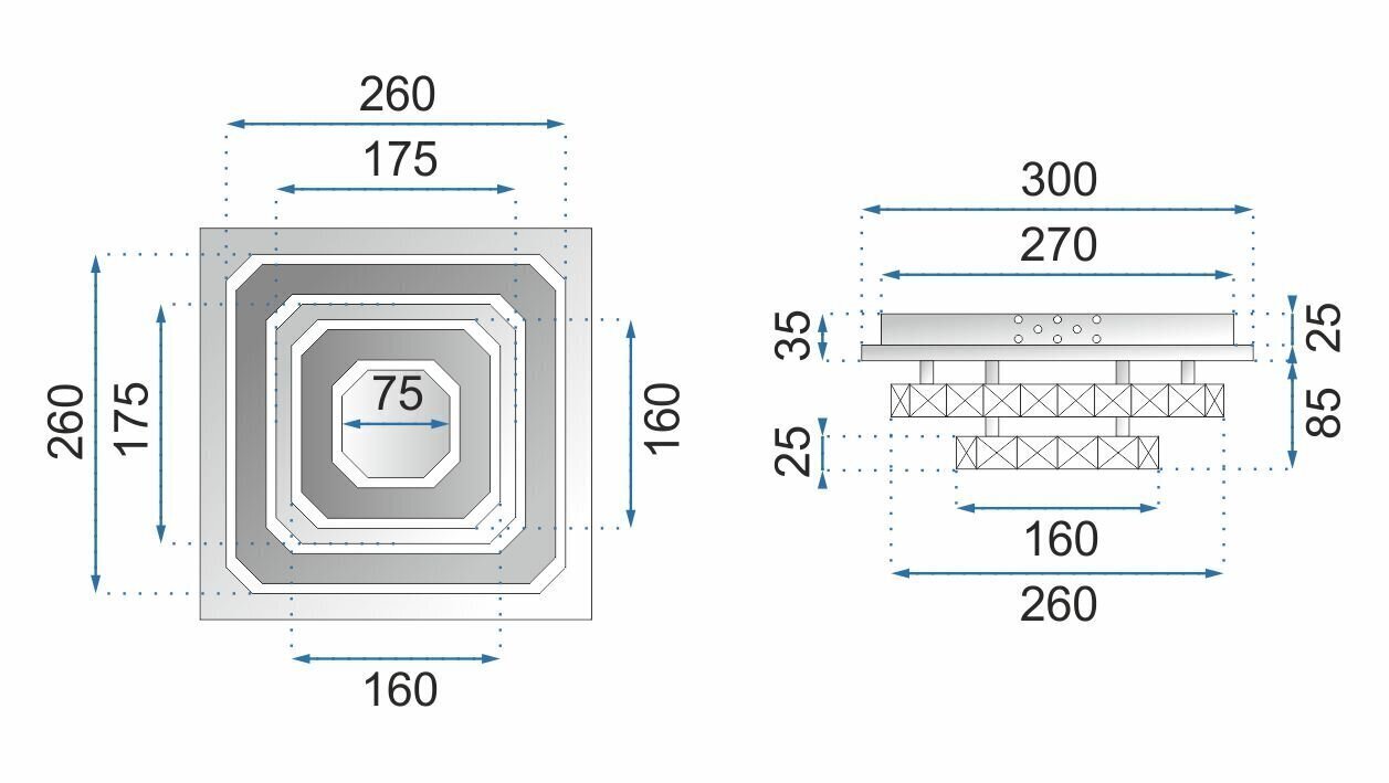 LED kattovalaisin Crystal Square Double, 3000K hinta ja tiedot | Kattovalaisimet | hobbyhall.fi