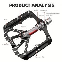 Erittäin Keveät Luistamattomat Polkupyörän Polkimet Kolmella Laakerilla hinta ja tiedot | Muut pyörätarvikkeet | hobbyhall.fi