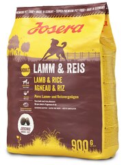 Josera eri aktiivisille koirille Lamb & Rice, 900 g hinta ja tiedot | Koiran kuivaruoka | hobbyhall.fi