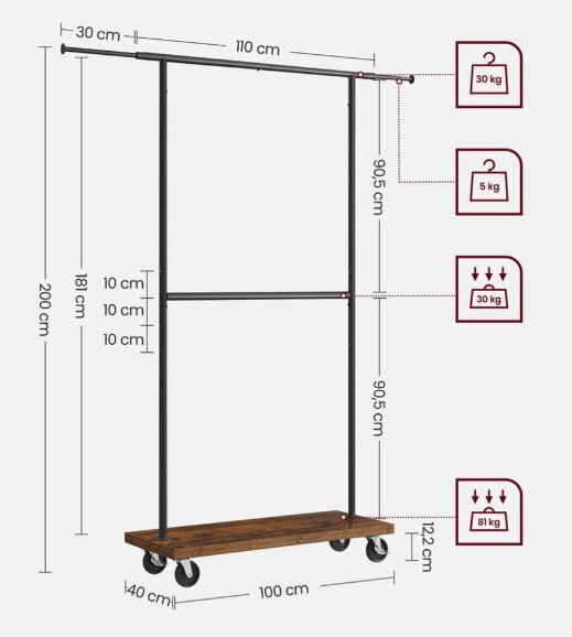 Tatkraft Drogo, Vaatetanko harmaa hinta ja tiedot | Naulakot | hobbyhall.fi