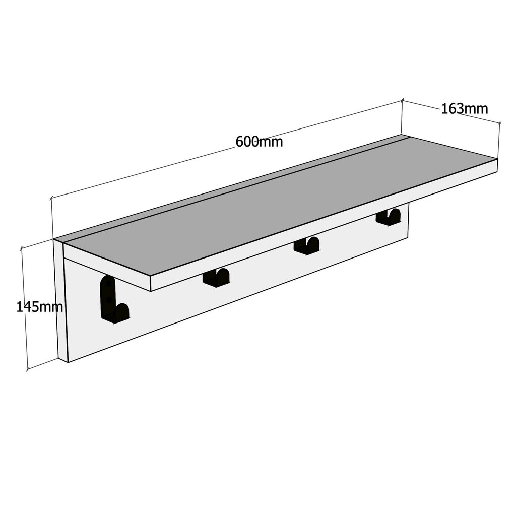 Ensimmäinen Kalune Design Ayla, valkoinen. hinta ja tiedot | Naulakot | hobbyhall.fi