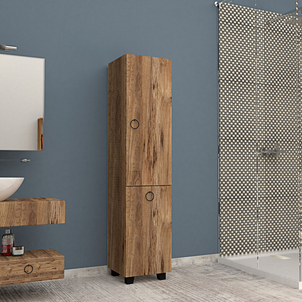 Kalune Design 835 erillinen kylpyhuonekaappi, tummanruskea hinta ja tiedot | Kylpyhuonekaapit | hobbyhall.fi