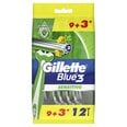 Gillette Blue3 Sensitive miesten yksinkertainen parranajo terät, 9+3 Kpl