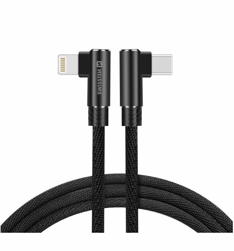 Swissten lataus- ja tiedonsiirtokaapeli, 3.1 USB-C, 1.2 m, musta hinta ja tiedot | Kaapelit ja adapterit | hobbyhall.fi