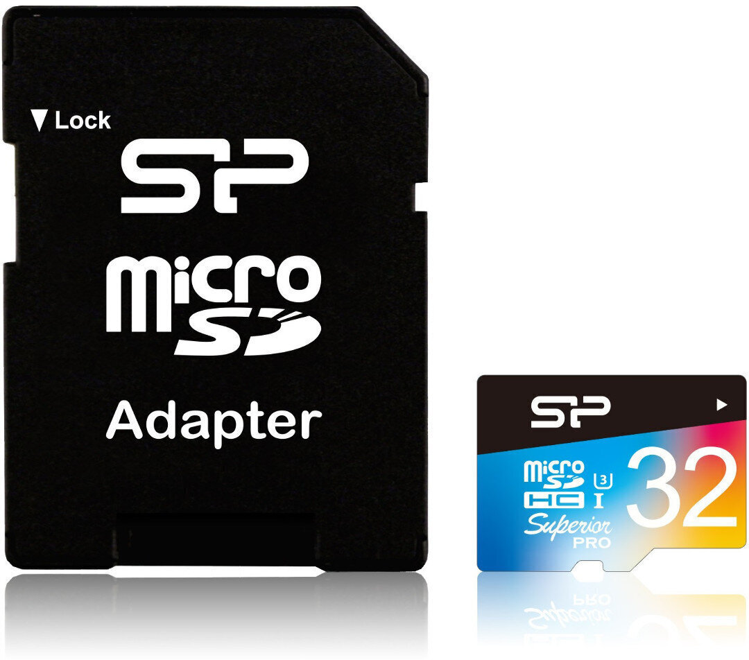 Silicon Power muistikortti microSDHC 32GB Superior Pro Color U3 + sovitin hinta ja tiedot | Puhelimen muistikortit | hobbyhall.fi