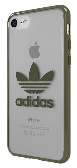 Apple iPhone 7/8 suojakuori Adidas, läpinäkyvä / vihreä hinta ja tiedot | Puhelimen kuoret ja kotelot | hobbyhall.fi