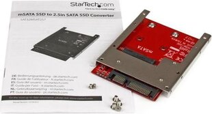 StarTech mSATA SSD to 2.5in SATA Adapter Converter (SAT32MSAT257) hinta ja tiedot | Komponenttien lisätarvikkeet | hobbyhall.fi
