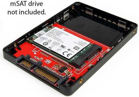 StarTech 2.5 "SATA - Mini SATA SSD Adapter Enclosure (SAT2MSAT25) hinta ja tiedot | Komponenttien lisätarvikkeet | hobbyhall.fi