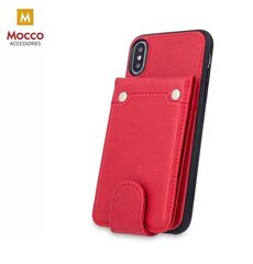 Mocco Smart Wallet Eco Leather Case - korttikotelo Apple iPhone XS Max puhelimelle, punainen hinta ja tiedot | Puhelimen kuoret ja kotelot | hobbyhall.fi