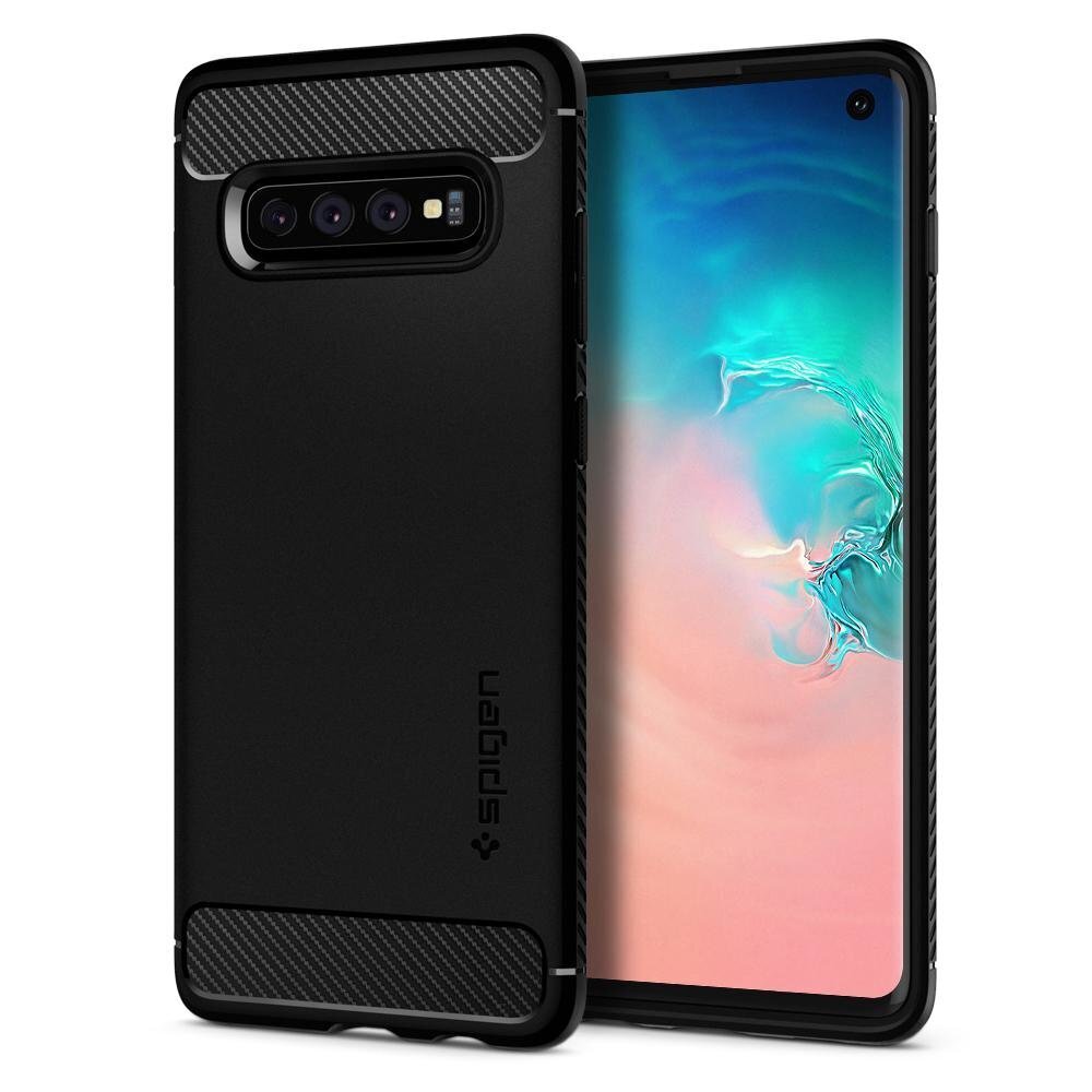 Samsung Galaxy S10 suojakuori Spigen Rugged Armor, musta hinta ja tiedot | Puhelimen kuoret ja kotelot | hobbyhall.fi