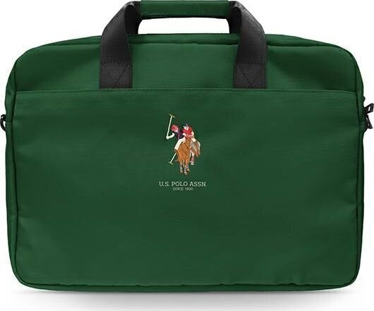 US Polo Assn Green tietokonelaukku, 15" (~ 38 cm) hinta ja tiedot | Tietokonelaukut | hobbyhall.fi