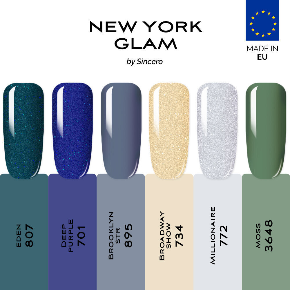 Geelilakkasetti ”Sincero Salon” NEW YORK GLAM, 6 kpl x 6 ml hinta ja tiedot | Kynsilakat ja kynsienhoitotuotteet | hobbyhall.fi