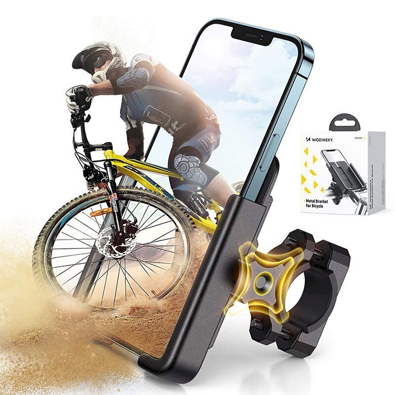 Wozinsky Metal Bike Smartphone ohjaustangon kiinnitys musta (WBHBK3) hinta ja tiedot | Puhelintelineet | hobbyhall.fi