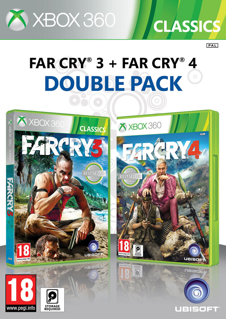 Xbox 360 Far Cry 3 And Far Cry 4 Double Pack hinta ja tiedot | Tietokone- ja konsolipelit | hobbyhall.fi