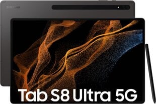 Samsung Galaxy Tab S8 Ultra 128GB, 5G, hopea : SM-X906BZAAEUE hinta ja tiedot | Tabletit | hobbyhall.fi