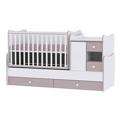 Lorelli Mini Max New lapsen mukana kasvava sänky ja laatikosto, 120 x 60, valkoinen / tummanruskea hinta ja tiedot | Pinnasängyt | hobbyhall.fi