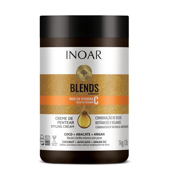 INOAR Blends Styling Cream hiusten muotoiluvoide C-vitamiinilla 1000 g