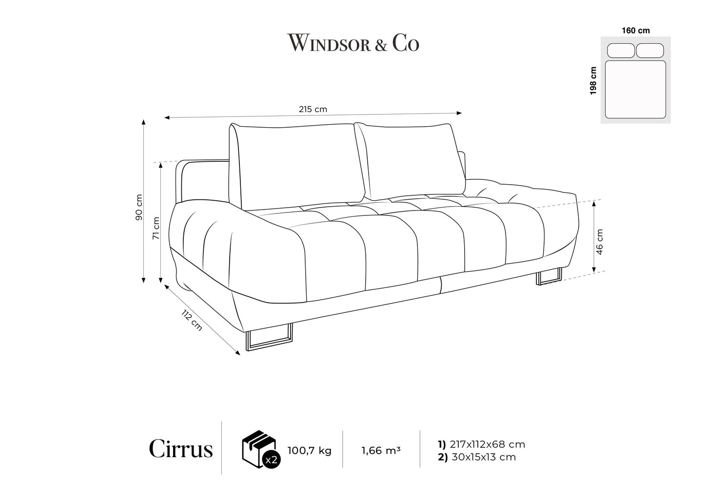 Windsor ja Co Cirrus, velour, sininen 3 hengen sohva hinta ja tiedot | Sohvat ja vuodesohvat | hobbyhall.fi