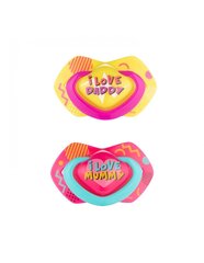 Symmetrinen silikonitutti Canpol Babies Neon Love, 18kk +, 2 kpl, 22/654, pinkki hinta ja tiedot | Tutit | hobbyhall.fi