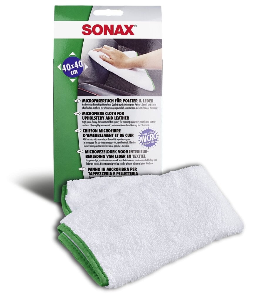 Sonax-mikrokuituliina, verhoilun ja nahkapintojen puhdistukseen hinta ja tiedot | Auton puhdistusliinat ja -tarvikkeet | hobbyhall.fi
