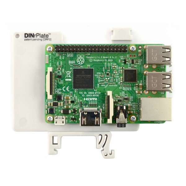 Raspberry Pi 4B/3B -pidike DIN-kiskoon - DRP2 hinta ja tiedot | Mikrokontrollerit | hobbyhall.fi