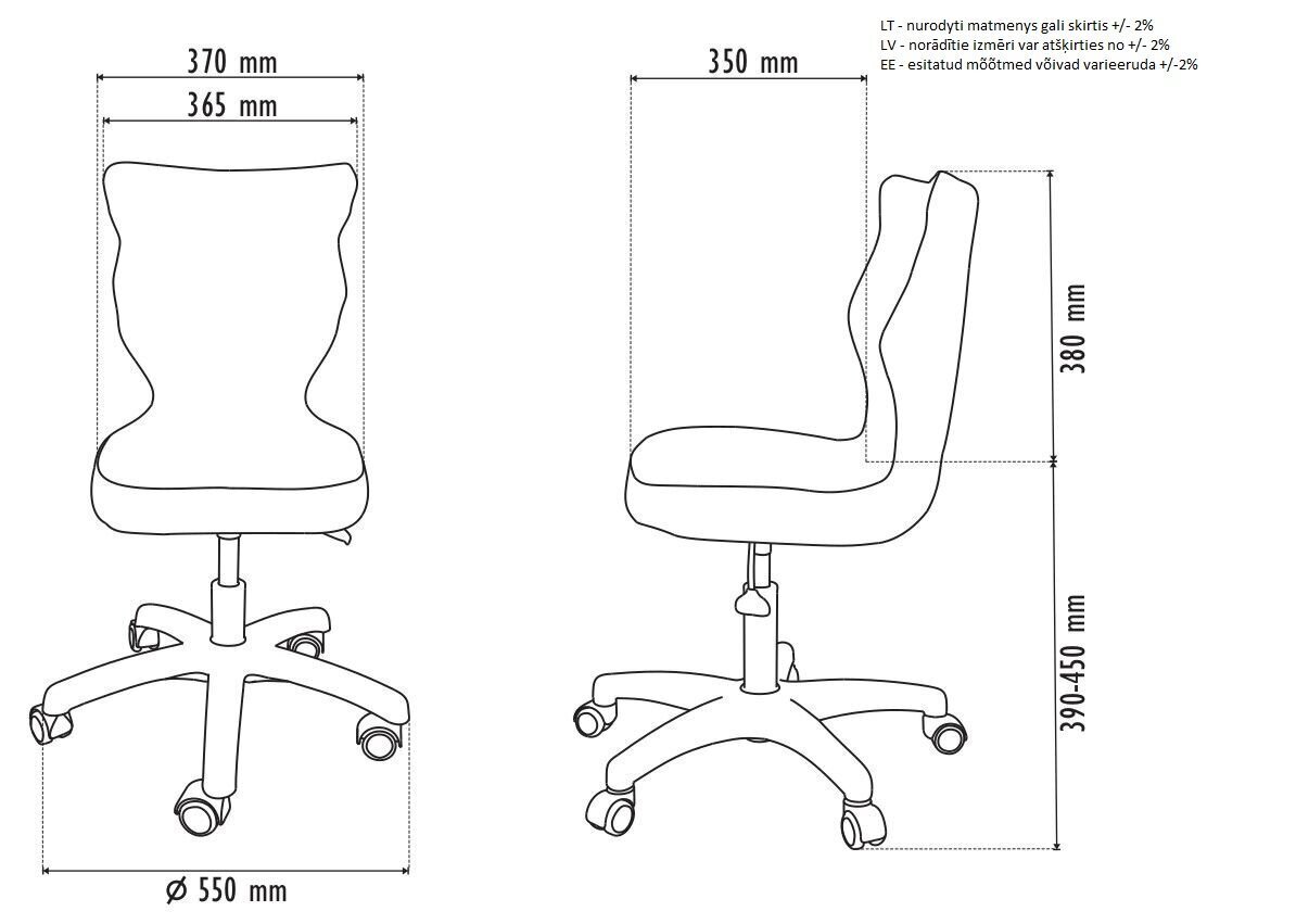 Lasten tuoli Petit AA4, pinkki / värillinen hinta ja tiedot | Toimistotuolit | hobbyhall.fi