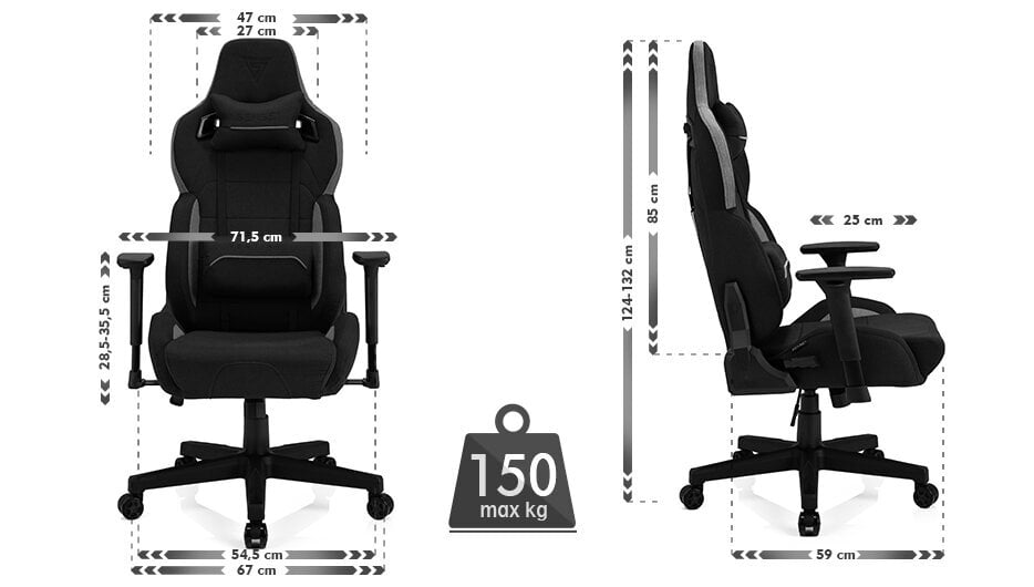 Työtuoli SENSE7 Sentinel, musta/harmaa hinta ja tiedot | Toimistotuolit | hobbyhall.fi