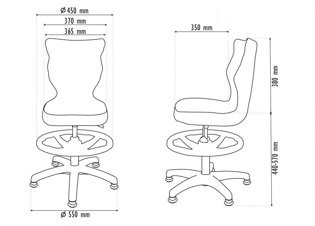 Ergonominen työtuoli Entelo Petit White VS05 jalkatuella, vihreä hinta ja tiedot | Toimistotuolit | hobbyhall.fi