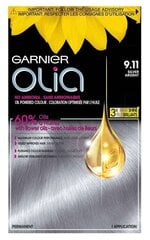 Öljypohjainen, pitkäkestoinen hiusväri ilman ammoniakkia Garnier Olia 9.11 Silver Smoke hinta ja tiedot | Hiusvärit | hobbyhall.fi
