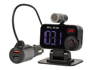 Blow 74-159, musta FM-modulaattori LED-näytöllä hinta ja tiedot | FM-lähettimet ja -sovittimet | hobbyhall.fi