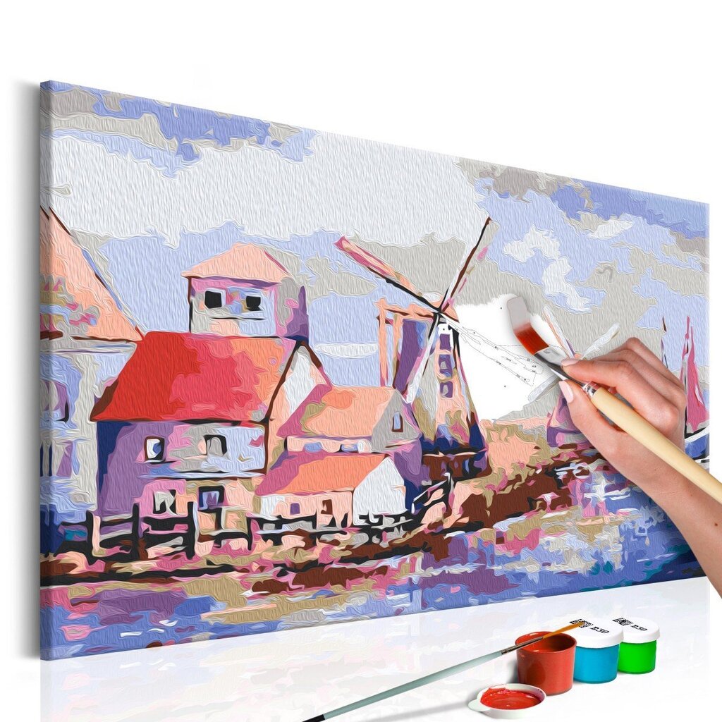 DIY kangas maalaus - Windmills (Landscape) hinta ja tiedot | Maalaa numeroiden mukaan | hobbyhall.fi