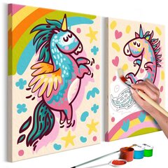 DIY kangas maalaus - Chubby Unicorns hinta ja tiedot | Maalaa numeroiden mukaan | hobbyhall.fi