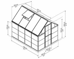 Kasvihuone HYBRID, 4,6 m2 hinta ja tiedot | Hybrid Piha ja puutarha | hobbyhall.fi