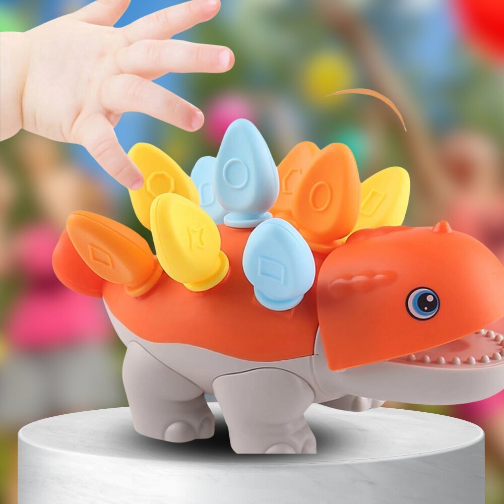 Montessori-muotojen lajittelija dinosaurus, oranssi hinta ja tiedot | Kehittävät lelut | hobbyhall.fi