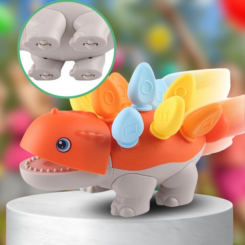 Montessori-muotojen lajittelija dinosaurus, oranssi hinta ja tiedot | Kehittävät lelut | hobbyhall.fi