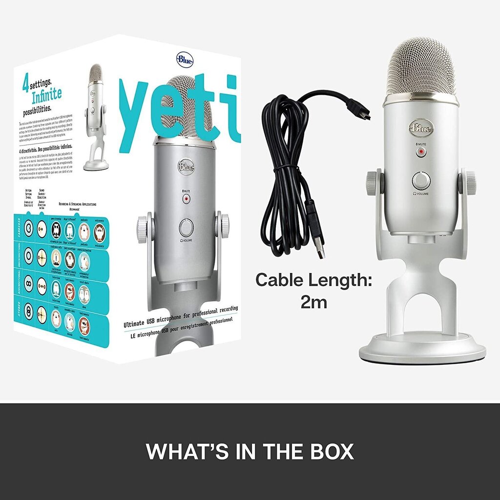 Blue Yeti : 988-000238 mikrofoni hinta ja tiedot | Mikrofonit | hobbyhall.fi
