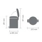 Brabantia NewIcon Poljinroska-astia 5L, Brilliant Steel hinta ja tiedot | Roska-astiat | hobbyhall.fi