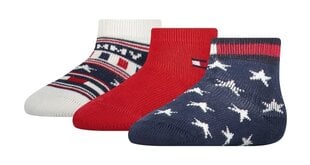 Tommy Hilfiger sukat 3 paria, punainen-sininen-valkoinen hinta ja tiedot | Vauvan sukat ja sukkahousut | hobbyhall.fi