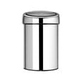 Brabantia Touch Bin roska-astia 3L, seinäkiinnitys, Brilliant Steel