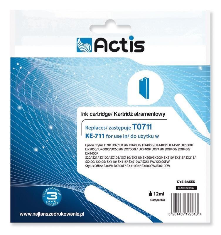 Actis ink Epson T0711 Black hinta ja tiedot | Mustekasetit | hobbyhall.fi