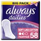 Pikkuhousunsuoja Always Soft &amp; Cotion, 58 kpl hinta ja tiedot | Tamponit ja terveyssiteet | hobbyhall.fi